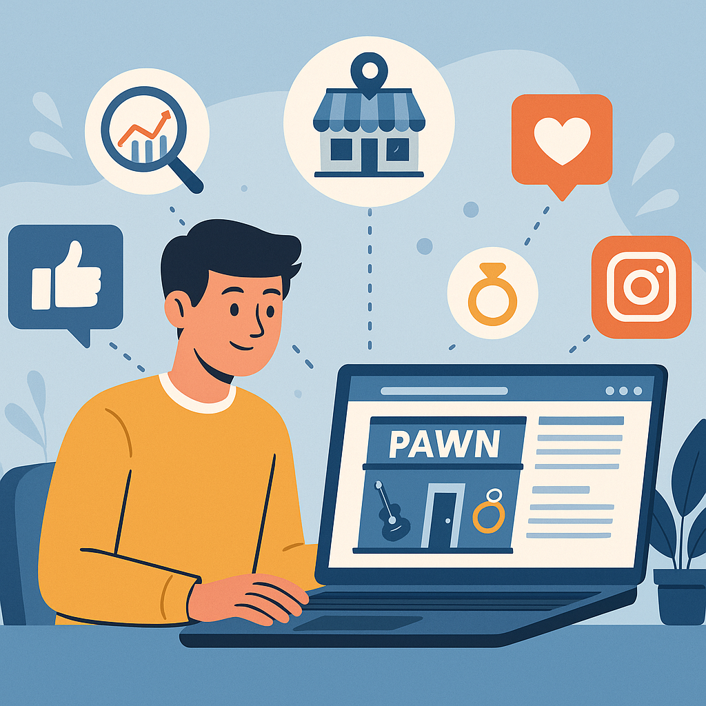 Social Media Marketing for Pawn Shops: Pawn shop social media marketing and local SEO strategies to boost foot traffic, at…