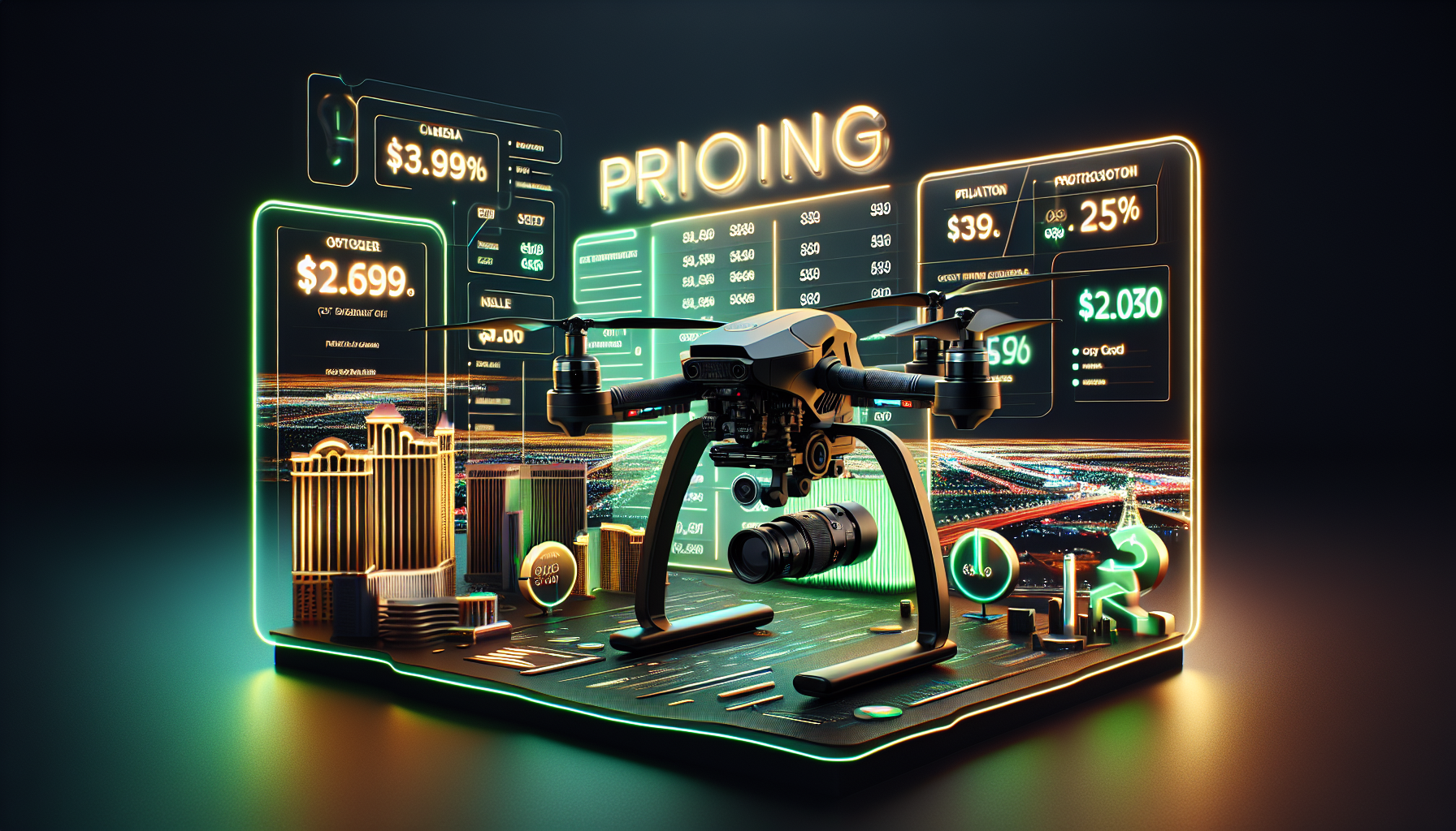 Drone photography pricing guide showing cost breakdown for Las Vegas aerial services