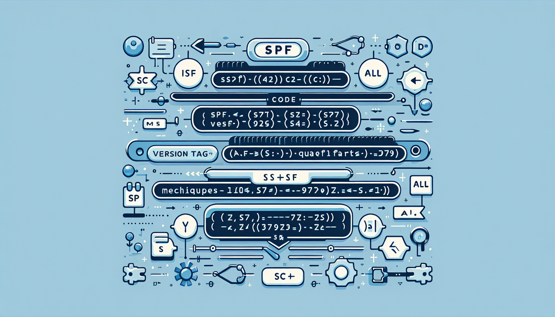 Diagram explaining SPF record syntax components and structure