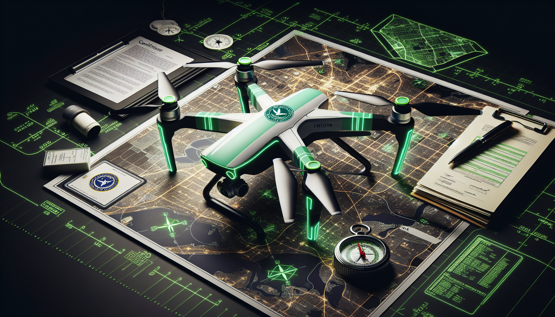 FAA Part 107 commercial drone regulations and airspace map for Las Vegas