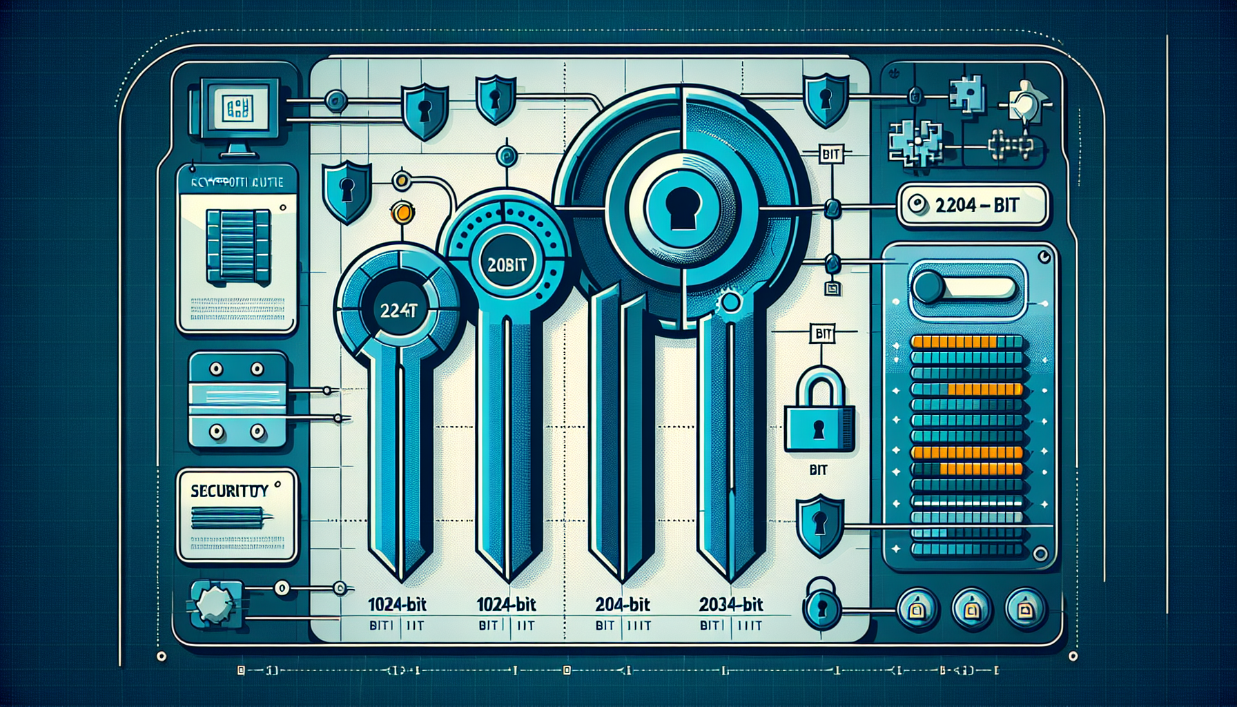 Comparison of 1024-bit and 2048-bit DKIM key sizes showing security strength differences